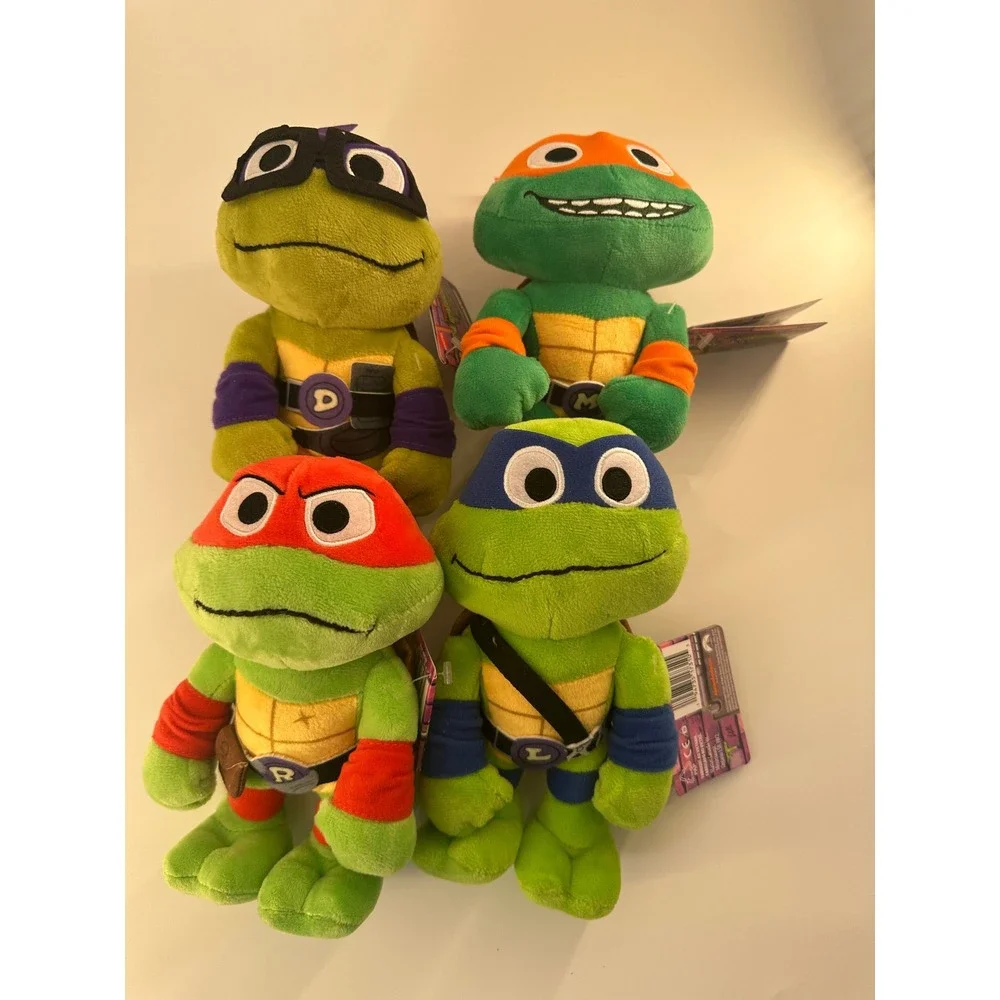 Mattel TMNT‎ Mutant Mayhem Plush Set Leonardo Donatello Raphael Mikey Bebop 5pc